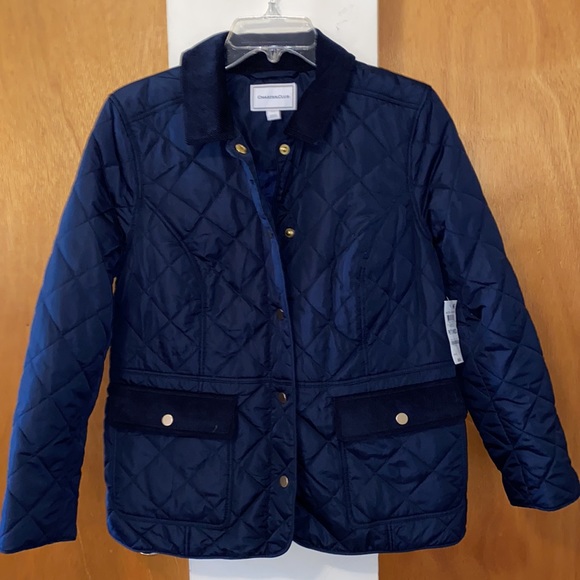 💙NWT Charter Club Petite Quilted Navy Jacket - Picture 5 of 9